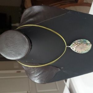 Vintage Necklace Double shell pendant